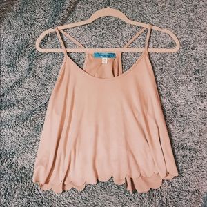 FRANCESCA’S — SUEDE OPEN-BACK TANK - Cream